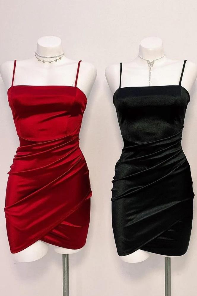 Straps Red Sheath Homecoming Dress Short Party Dress main image 1
